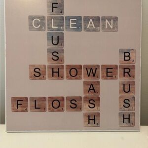 Bathroom Wall Art Crossword Design